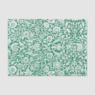 Tissue Paper Antique Floral Decoupage white green