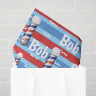 Tissue Paper, Barbershop BarberpoleRed White Blue Paper