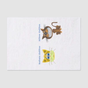 Tissue Paper Before & After Coffee Cats