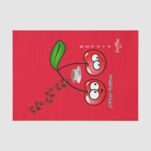 Tissue Paper Before & After Coffee Cherries