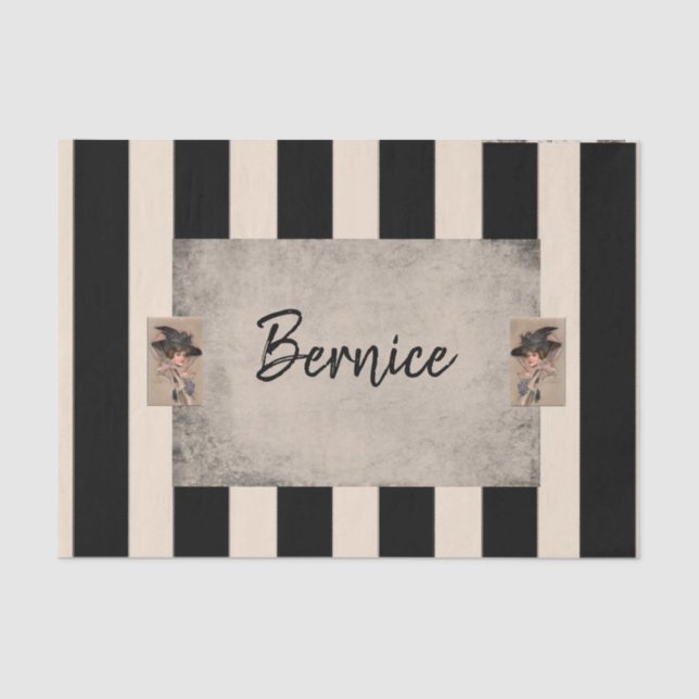 Tissue Paper Beige White Stripes (Front)
