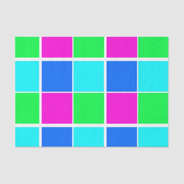 Tissue Paper Blue Green Pink Colours (Front)