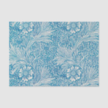 Tissue Paper Blue Ivory William Morris Floral