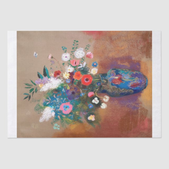 TISSUE PAPER : BOUQUET OF FLOWERS : ODILON REDON (Front)