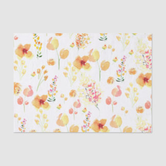 Tissue Paper - Bright watercolor flowers