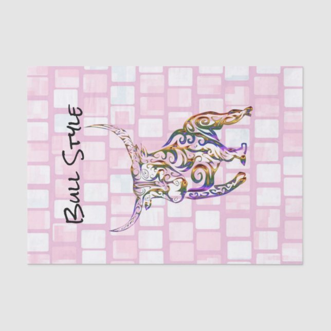 Tissue Paper Bull Style Pink Brick (Front)
