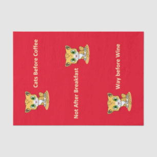 Tissue Paper Cats Kittens Before After Coffee Wine