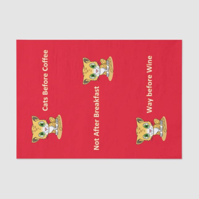 Tissue Paper Cats Kittens Before After Coffee Wine (Front)