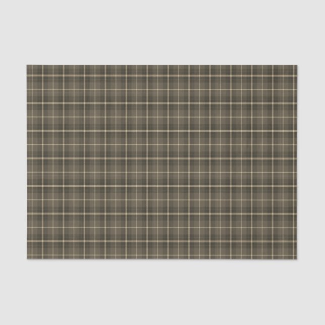 Tissue paper Christmas  brown cream plaid (Front)