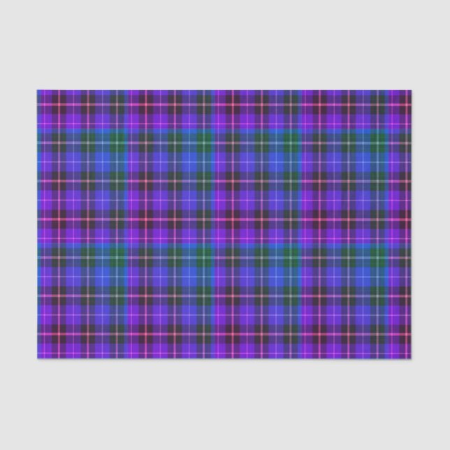 Tissue paper Christmas  green blue purple plaid (Front)