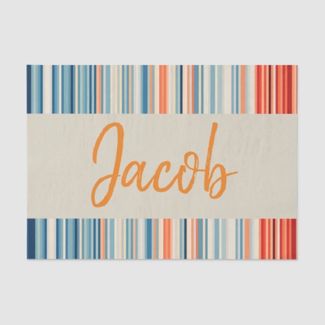 Tissue Paper Colourful Orange Stripes (Front)