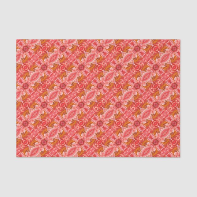 Tissue Paper - Coral Peonies Abstract (Front)