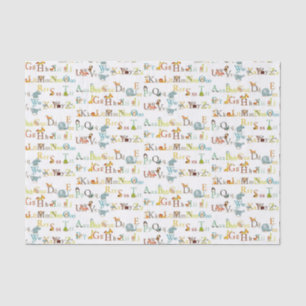 Tissue Paper Decoupage - Colourful Alphabet