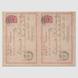 Tissue Paper Decoupage - Vintage German Postcard