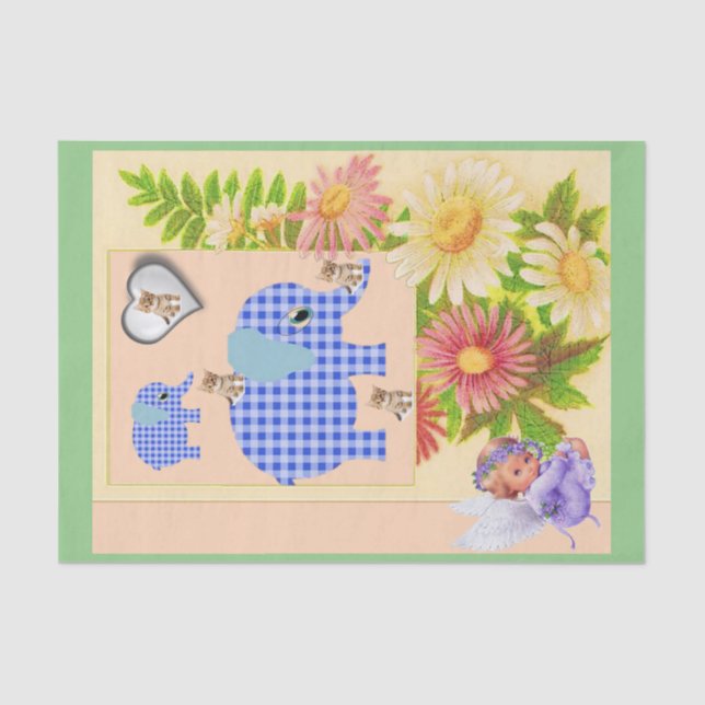 Tissue Paper Elephant Angel (Front)