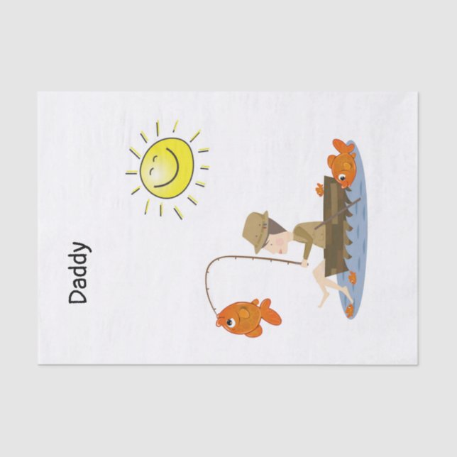 Tissue Paper Fishing Fisherman Fish Sun Boat (Front)