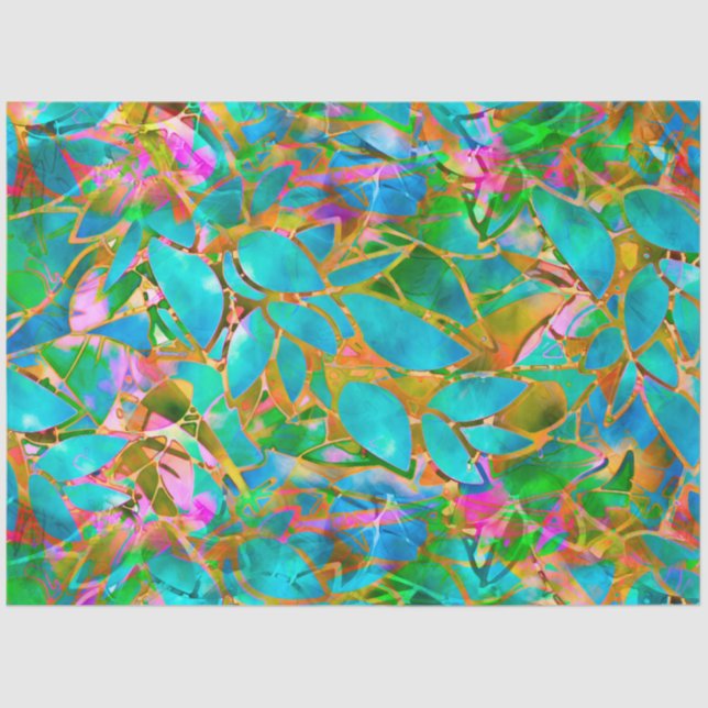 Tissue Paper Floral Abstract Stained Glass (Front)