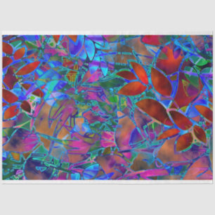 Tissue Paper Floral Abstract Stained Glass