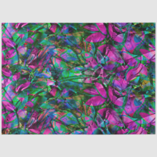 Tissue Paper Floral Abstract Stained Glass
