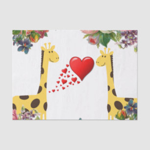 Tissue Paper Floral Giraffe