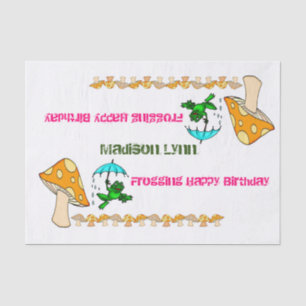 Tissue Paper Frogging Happy Birthday Mushroom