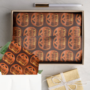 Tissue Paper gift wrapping Halloween pumpkin