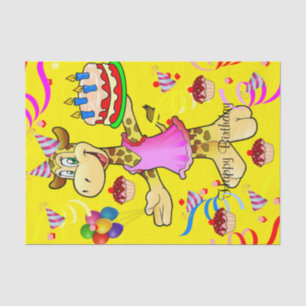 Tissue Paper Giraffe Happy Birthday