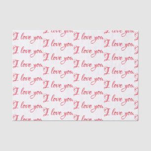 Tissue Paper - Girly "I love you" Script