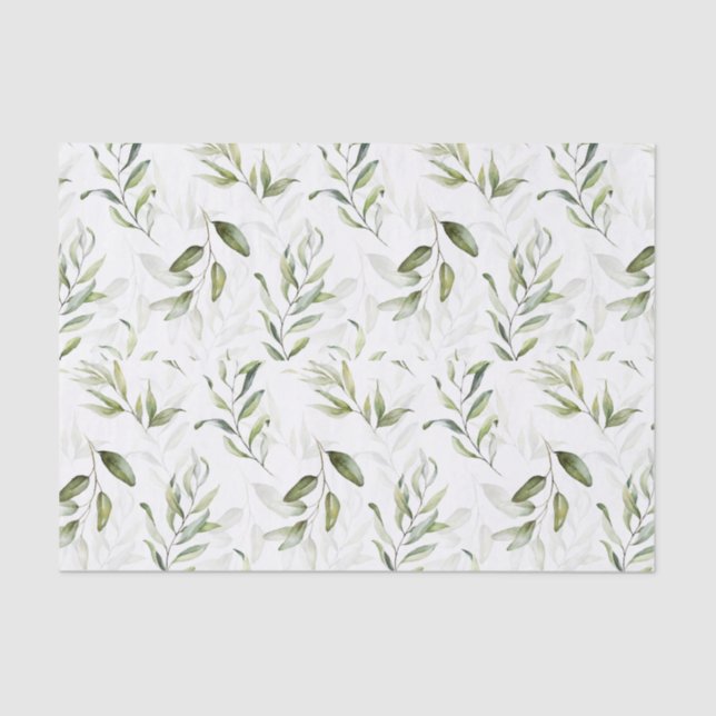 .Tissue Paper Green Foliage Baby Shower Collection (Front)