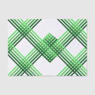 Tissue Paper - Green Stripes Crossed