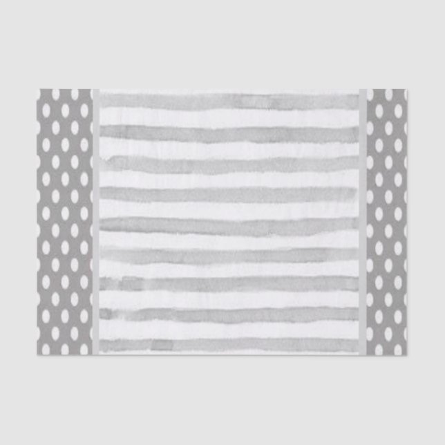 Tissue Paper Grey Stripes Polkadot (Front)
