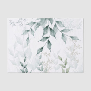 Tissue Paper   Greyed Jade Green Botanical