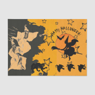 TISSUE PAPER HALLOWEEN WITCH ON BROOM
