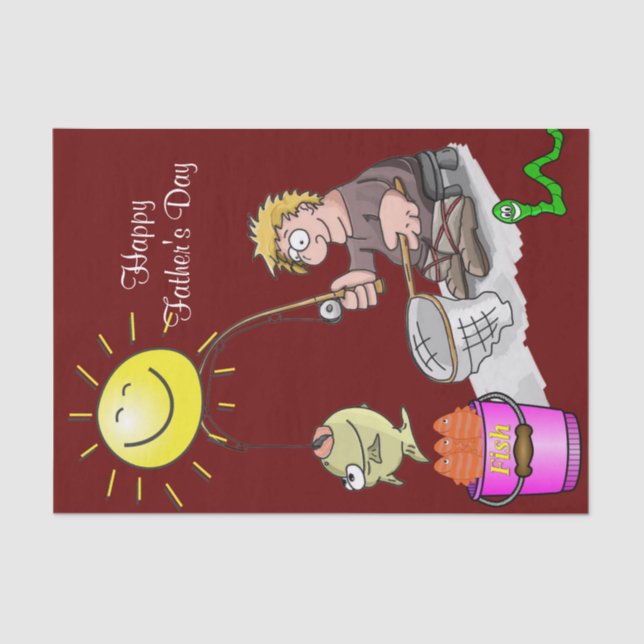 Tissue Paper Happy Father's Day Fisherman Sun (Front)