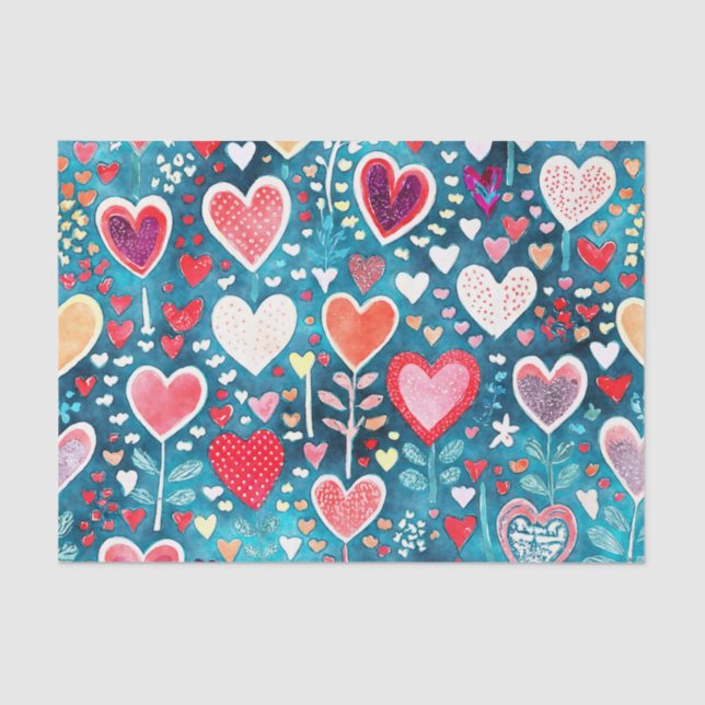 Tissue Paper - Heart Design  (Front)