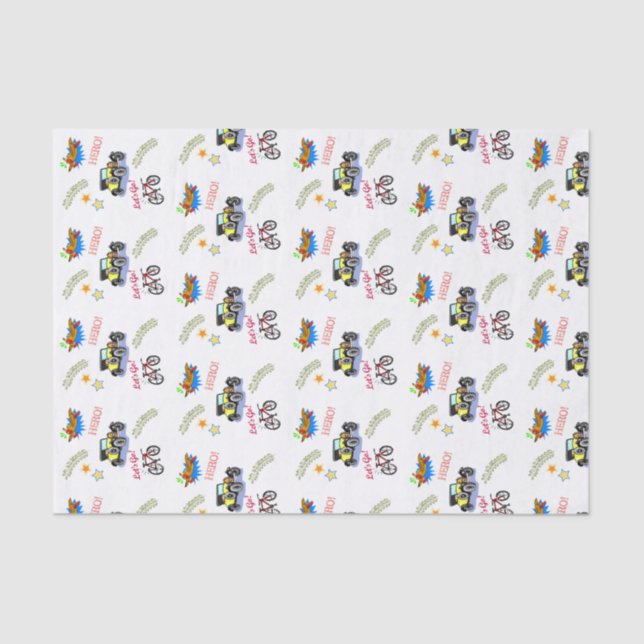 Tissue Paper Hero Bicycle Car Aeroplane  (Front)