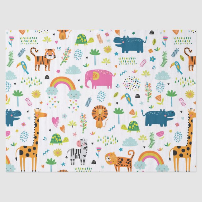 TISSUE PAPER  : JUNGLE ANIMALS (Front)