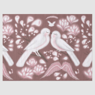 Tissue paper love birds