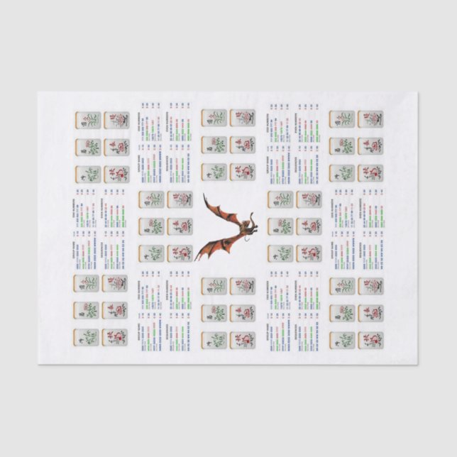 Tissue Paper Mahjong Dragon (Front)