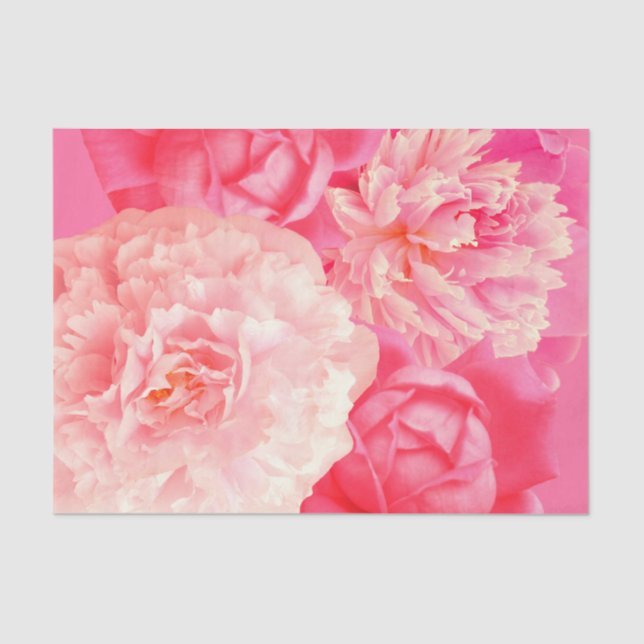 Tissue Paper Pink Peach Peonies Roses (Front)