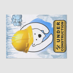 Tissue Paper Polar Bear Under Construction Clouds