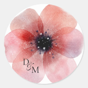 Tissue Paper Poppies  Classic Round Sticker