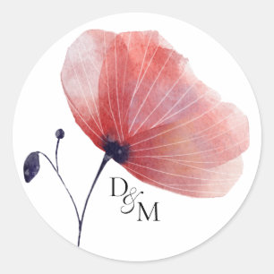 Tissue Paper Poppies Classic Round Sticker