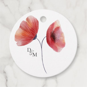 Tissue Paper Poppies  Classic Round Sticker Favour Tags