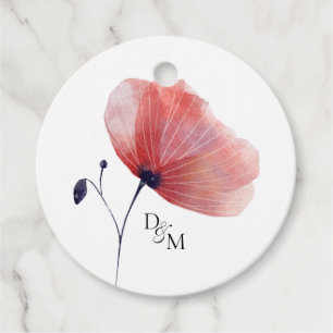 Tissue Paper Poppies Classic Round Sticker Favour Tags