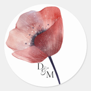 Tissue Paper Poppies Gift  Classic Round Sticker
