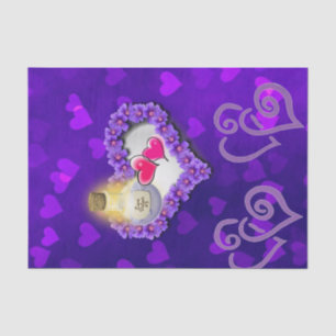 Tissue Paper Purple Pink Hearts