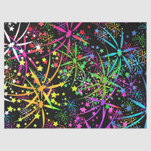Tissue paper rainbow fireworks star (Front)