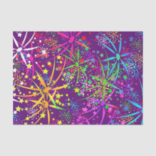 Tissue paper rainbow fireworks star purple