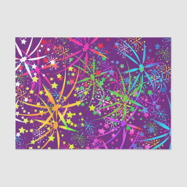 Tissue paper rainbow fireworks star purple (Front)